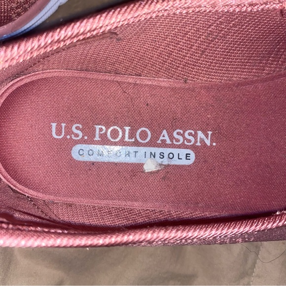 US Polo ASSN Comfort Insole Slip-on sneaker shoes light mauve and white SZ 7 NEW - Picture 4 of 6